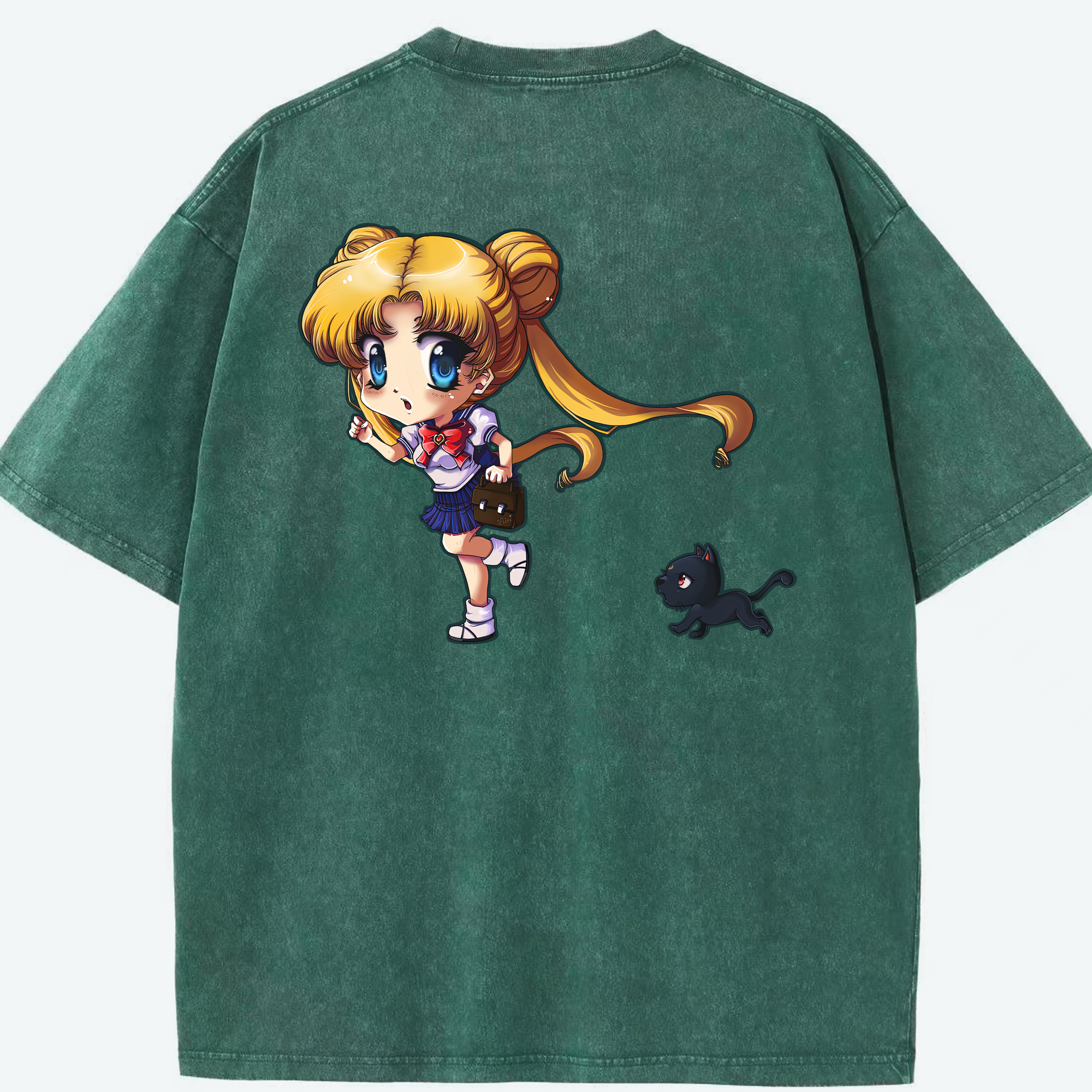 （画像用） 美少女戦士セーラームーン 愛野 美奈子 あいの みなこ Sailor Moon Aino Minako 綿100% ヴィンテージ風 半袖Tシャツ（背面プリント）